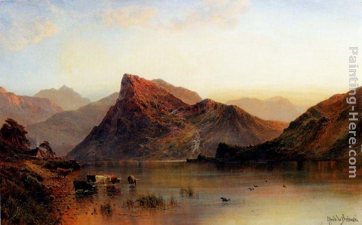 Alfred de Breanski Snr The Glydwr Mountains, Snowdon Valley, Wales